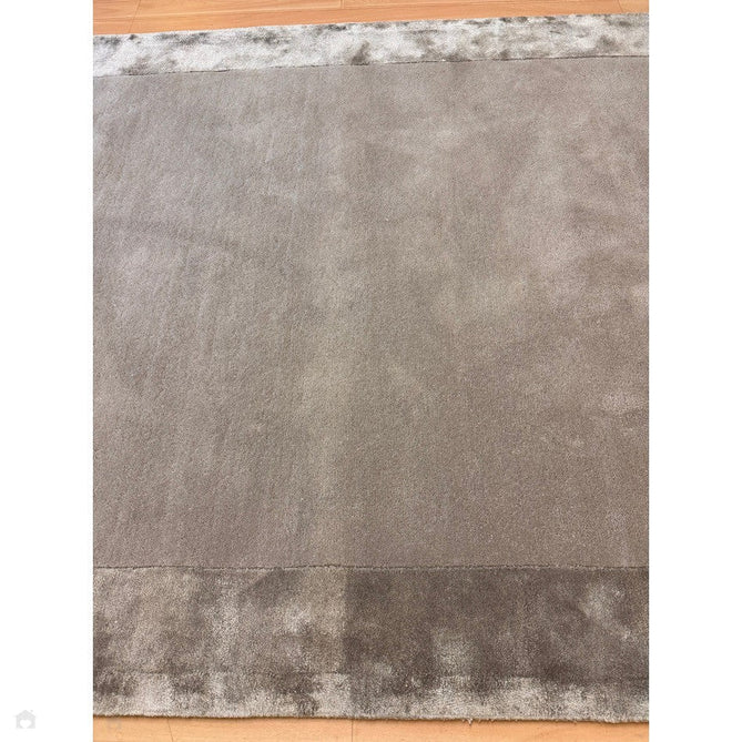 Ascot Modern Plain Hand-Woven Wool Centred Loop Pile Metallic Shimmer Wide Viscose Border Pale Silver Grey/Platinum Grey Rug-Asiatic Carpets-Rug Love - The Most Loved Rug Store