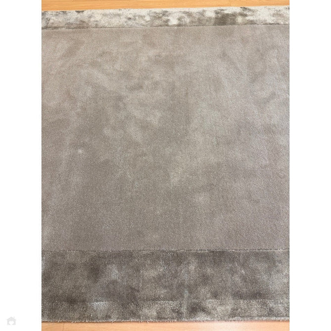 Ascot Modern Plain Hand-Woven Wool Centred Loop Pile Metallic Shimmer Wide Viscose Border Pale Silver Grey/Platinum Grey Rug-Asiatic Carpets-Rug Love - The Most Loved Rug Store