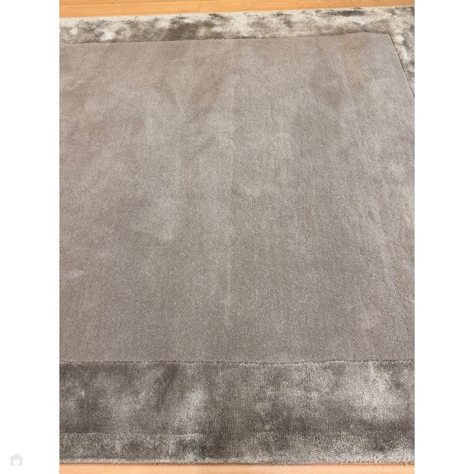 Ascot Modern Plain Hand-Woven Wool Centred Loop Pile Metallic Shimmer Wide Viscose Border Pale Silver Grey/Platinum Grey Rug-Asiatic Carpets-Rug Love - The Most Loved Rug Store