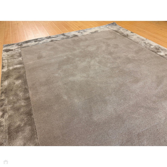 Ascot Modern Plain Hand-Woven Wool Centred Loop Pile Metallic Shimmer Wide Viscose Border Pale Silver Grey/Platinum Grey Rug-Asiatic Carpets-Rug Love - The Most Loved Rug Store