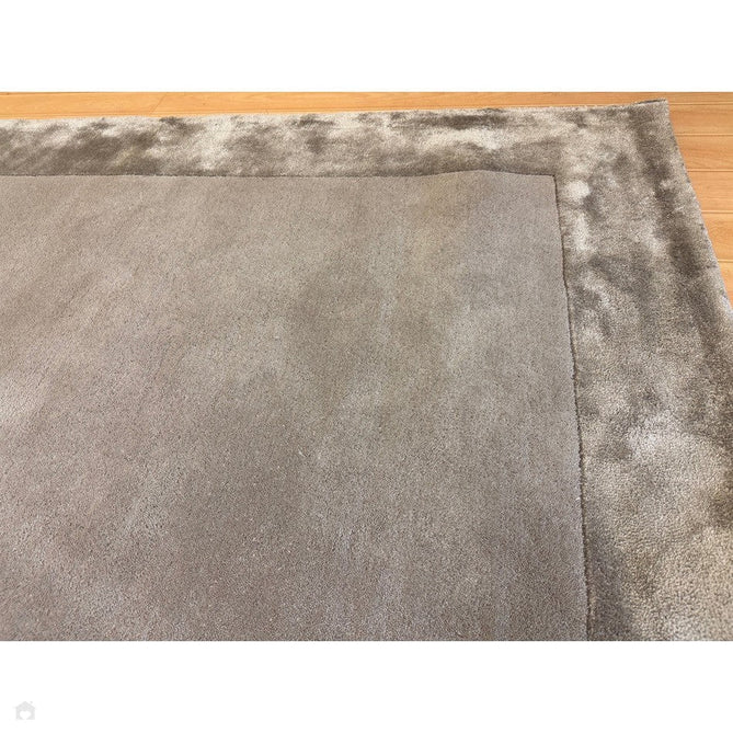 Ascot Modern Plain Hand-Woven Wool Centred Loop Pile Metallic Shimmer Wide Viscose Border Pale Silver Grey/Platinum Grey Rug-Asiatic Carpets-Rug Love - The Most Loved Rug Store