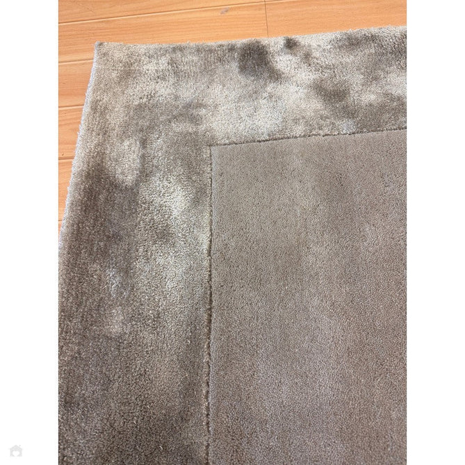 Ascot Modern Plain Hand-Woven Wool Centred Loop Pile Metallic Shimmer Wide Viscose Border Pale Silver Grey/Platinum Grey Rug-Asiatic Carpets-Rug Love - The Most Loved Rug Store