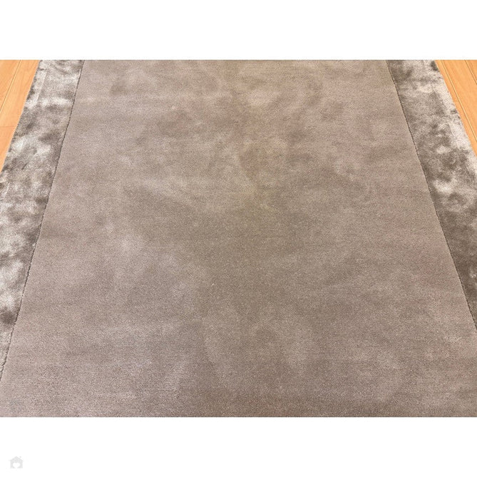 Ascot Modern Plain Hand-Woven Wool Centred Loop Pile Metallic Shimmer Wide Viscose Border Pale Silver Grey/Platinum Grey Rug-Asiatic Carpets-Rug Love - The Most Loved Rug Store