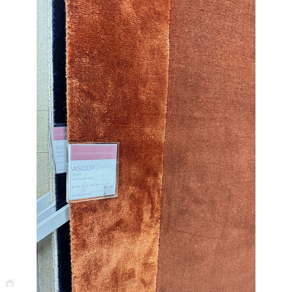 On Sale Ascot Modern Plain Hand-Woven Wool Centred Loop Pile Metallic ...