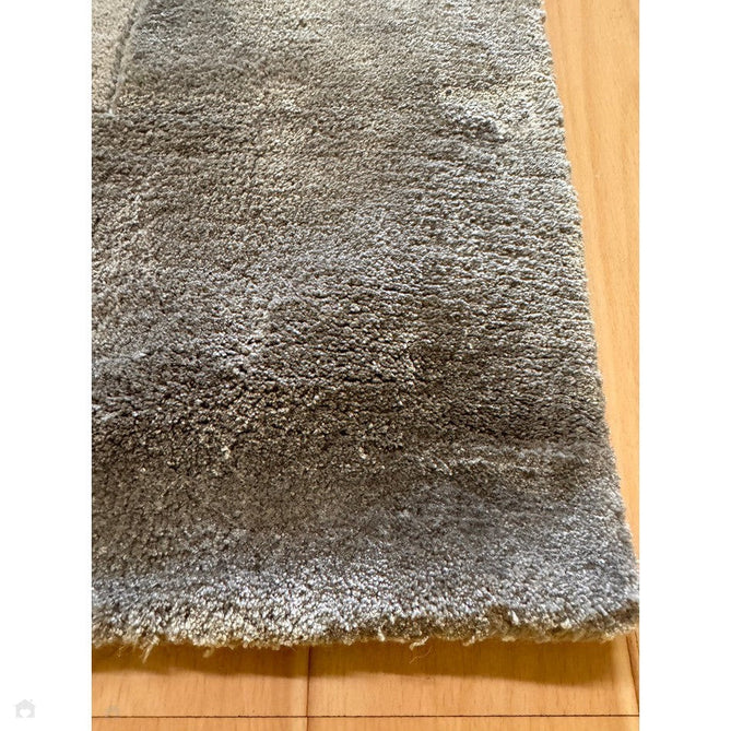 Ascot Modern Plain Hand-Woven Wool Centred Loop Pile Metallic Shimmer Wide Viscose Border Silver Rug-Asiatic Carpets-Rug Love - The Most Loved Rug Store
