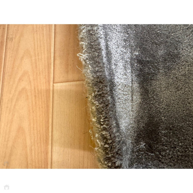 Ascot Modern Plain Hand-Woven Wool Centred Loop Pile Metallic Shimmer Wide Viscose Border Silver Rug-Asiatic Carpets-Rug Love - The Most Loved Rug Store