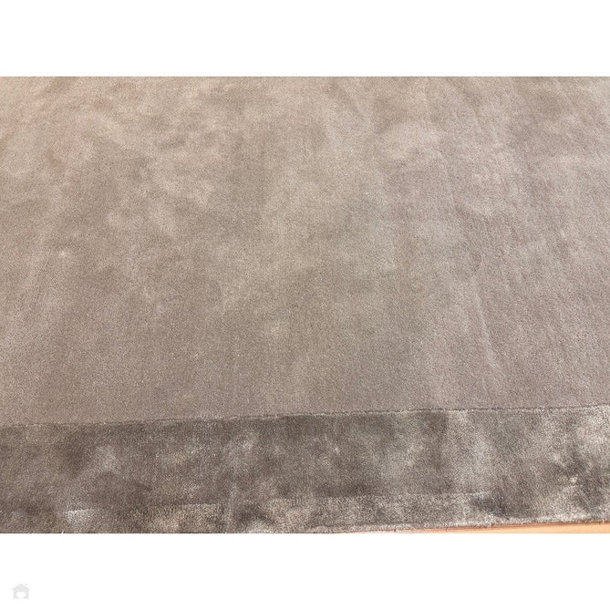 Ascot Modern Plain Hand-Woven Wool Centred Loop Pile Metallic Shimmer Wide Viscose Border Silver Rug-Asiatic Carpets-Rug Love - The Most Loved Rug Store