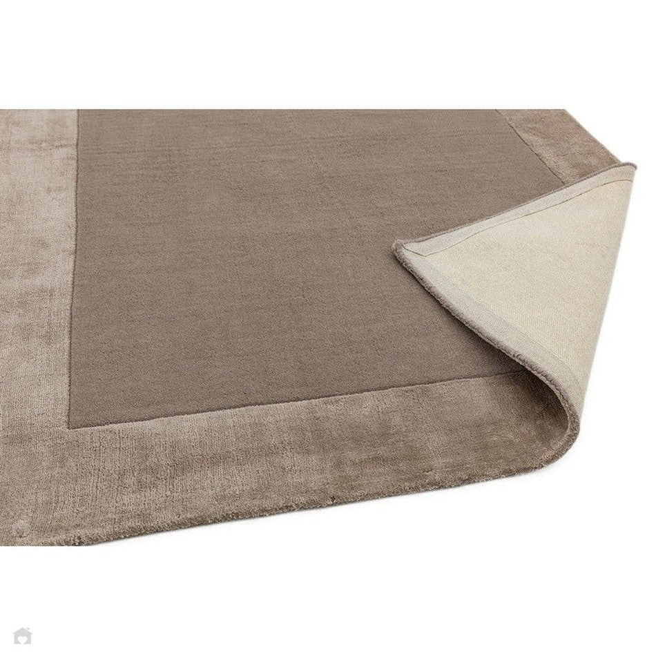 Wool Loop Border Rug On Sale Ascot Modern Plain Hand-Woven Wool Centred Loop Pile Metallic ...