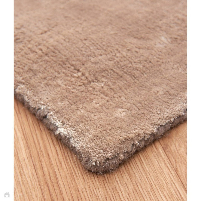 Ascot Modern Plain Hand-Woven Wool Centred Loop Pile Metallic Shimmer Wide Viscose Border Warm Sand Beige/Golden Taupe Rug-Asiatic Carpets-Rug Love - The Most Loved Rug Store