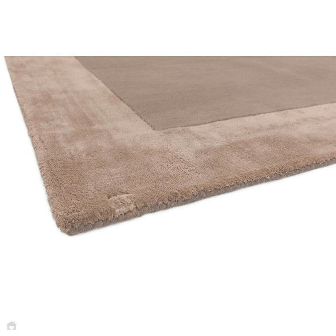 Ascot Modern Plain Hand-Woven Wool Centred Loop Pile Metallic Shimmer Wide Viscose Border Warm Sand Beige/Golden Taupe Rug-Asiatic Carpets-Rug Love - The Most Loved Rug Store