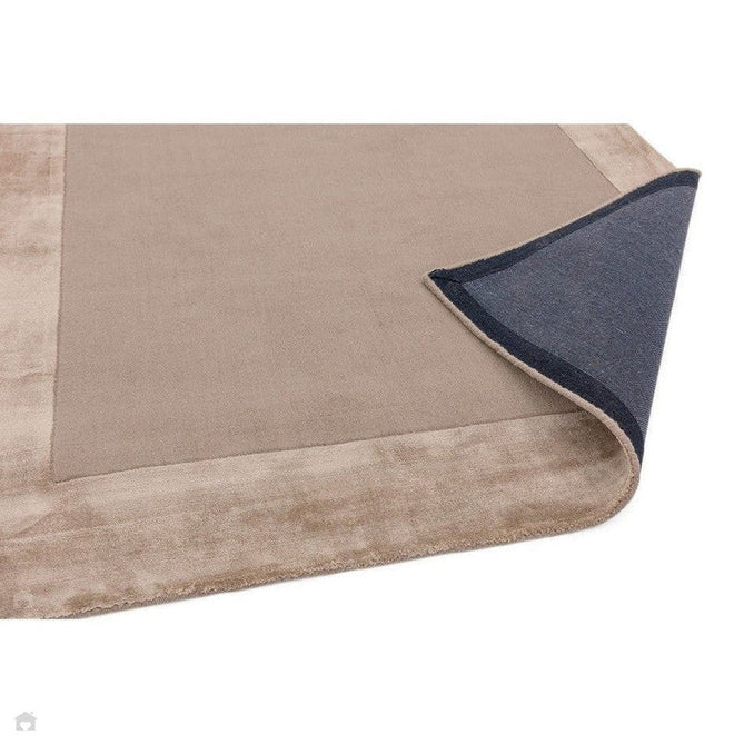 Ascot Modern Plain Hand-Woven Wool Centred Loop Pile Metallic Shimmer Wide Viscose Border Warm Sand Beige/Golden Taupe Rug-Asiatic Carpets-Rug Love - The Most Loved Rug Store