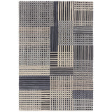 Aspect Modern Geometric Basketweave Hand-Woven Space-Dyed Textured Hi-Low Wool Grey/Multicolour Rug