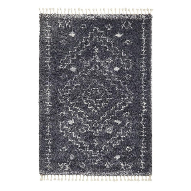 Aspen 1537 Modern Moroccan Berber Soft Plush Boho Shaggy Tassel Grey/Ivory Rug-Think Rugs-Rug Love - The Most Loved Rug Store