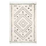 Aspen 1537 Modern Moroccan Berber Soft Plush Boho Shaggy Tassel Ivory/Grey Rug