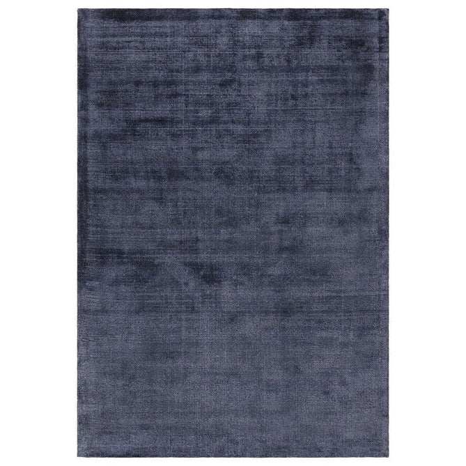 Aston Modern Plain Distressed Shimmer Hand-Woven Textured Loop Pile Viscose Flatweave Navy Rug-Asiatic Carpets-Rug Love - The Most Loved Rug Store