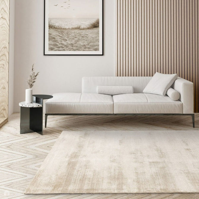 Aston Modern Plain Distressed Shimmer Hand-Woven Textured Loop Pile Viscose Flatweave Sand Beige Rug-Asiatic Carpets-Rug Love - The Most Loved Rug Store