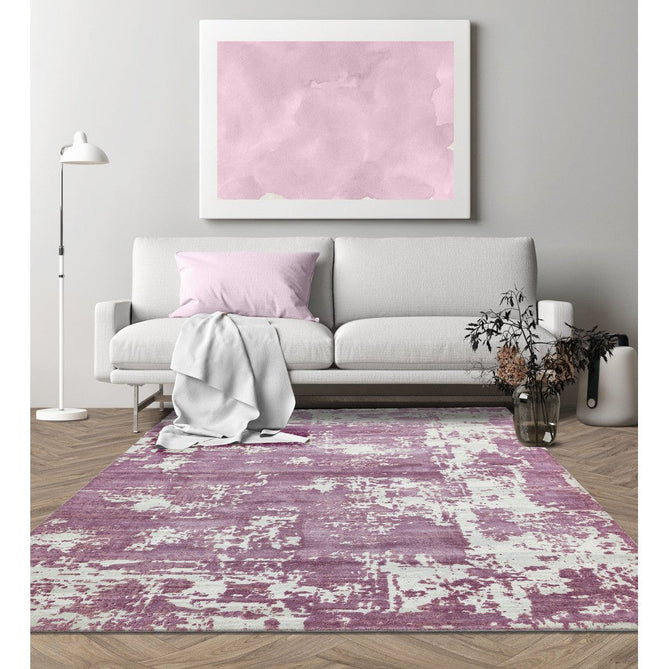 Astral AS05 Modern Abstract Distressed Shimmer Textured Soft-Touch Acrylic Heather/Pink/Light Grey/Cream Rug-Asiatic Carpets-Rug Love - The Most Loved Rug Store