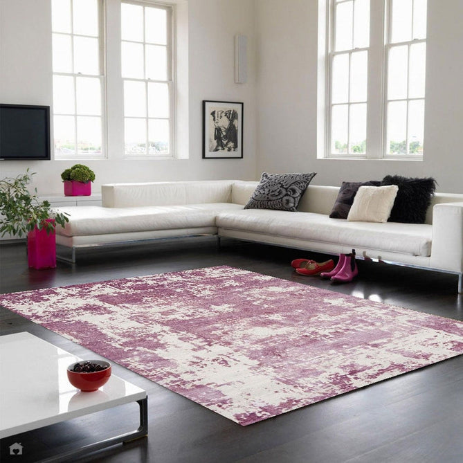 Astral AS05 Modern Abstract Distressed Shimmer Textured Soft-Touch Acrylic Heather/Pink/Light Grey/Cream Rug-Asiatic Carpets-Rug Love - The Most Loved Rug Store