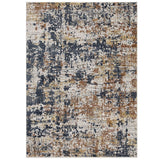 Astro 4153 X Modern Abstract Distressed Soft-Touch Woven Textured Polyester Flatweave Multicolour Rug