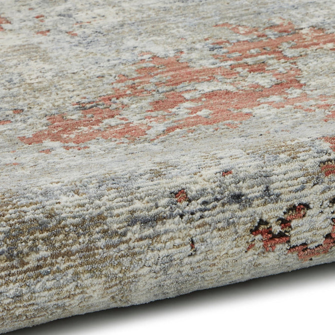 Athena 18597 Traditional Abstract Vintage Distressed Shimmer Soft-Touch Low Profile Short Pile Grey/Terracotta Rug-Think Rugs-Rug Love - The Most Loved Rug Store