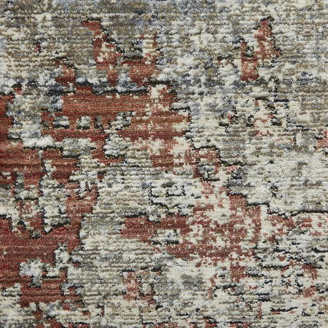 Athena 18597 Traditional Abstract Vintage Distressed Shimmer Soft-Touch Low Profile Short Pile Grey/Terracotta Rug-Think Rugs-Rug Love - The Most Loved Rug Store