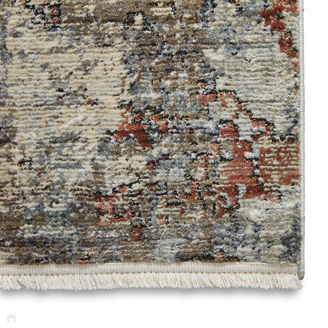 Athena 18597 Traditional Abstract Vintage Distressed Shimmer Soft-Touch Low Profile Short Pile Grey/Terracotta Rug-Think Rugs-Rug Love - The Most Loved Rug Store
