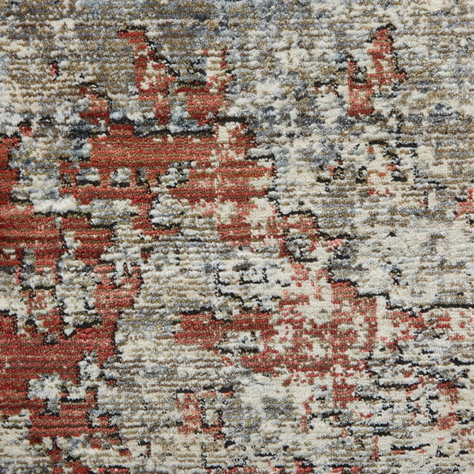 Athena 18597 Traditional Abstract Vintage Distressed Shimmer Soft-Touch Low Profile Short Pile Grey/Terracotta Rug-Think Rugs-Rug Love - The Most Loved Rug Store