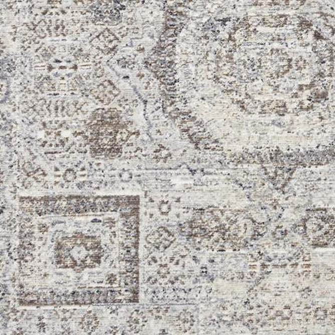 Athena 18599 Traditional Vintage Distressed Shimmer Medallion Border Soft-Touch Low Profile Short Pile Grey/Blue Rug-Think Rugs-Rug Love - The Most Loved Rug Store