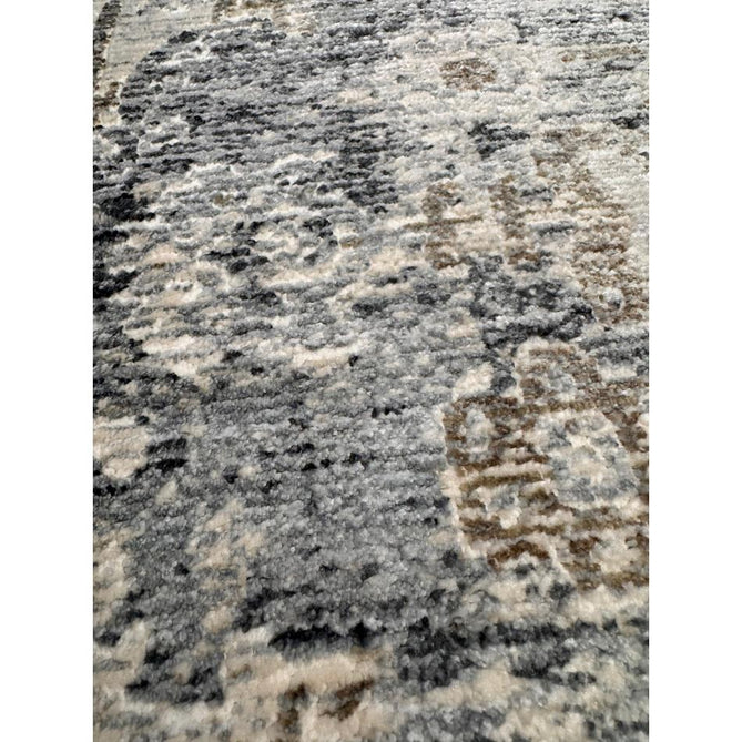 Athena 18739 Traditional Vintage Distressed Shimmer Medallion Border Soft-Touch Low Profile Short Pile Grey/Blue/Ivory/Taupe Rug-Think Rugs-Rug Love - The Most Loved Rug Store