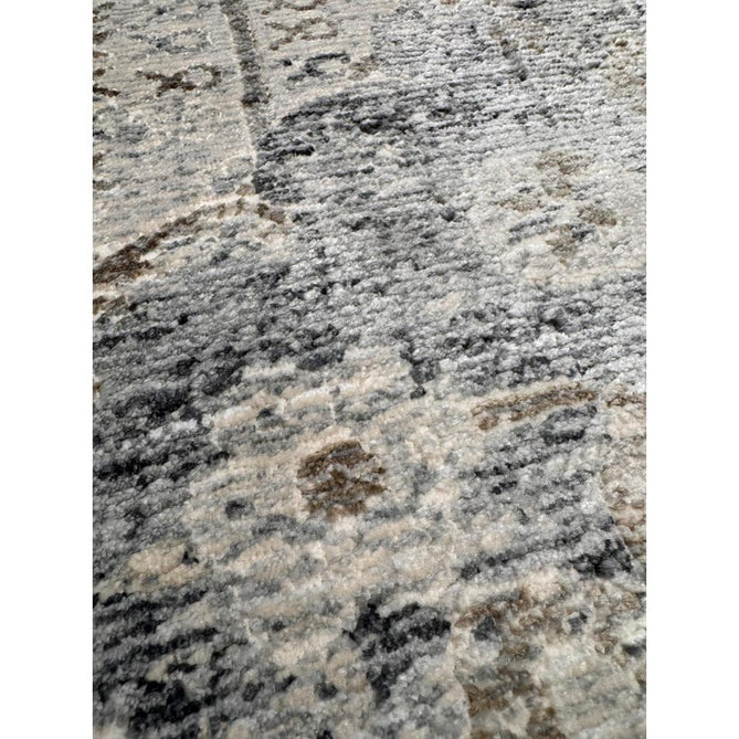 Athena 18739 Traditional Vintage Distressed Shimmer Medallion Border Soft-Touch Low Profile Short Pile Grey/Blue/Ivory/Taupe Rug-Think Rugs-Rug Love - The Most Loved Rug Store