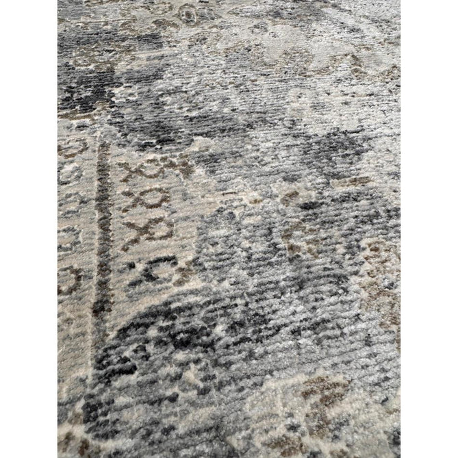 Athena 18739 Traditional Vintage Distressed Shimmer Medallion Border Soft-Touch Low Profile Short Pile Grey/Blue/Ivory/Taupe Rug-Think Rugs-Rug Love - The Most Loved Rug Store