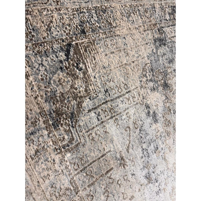Athena 18739 Traditional Vintage Distressed Shimmer Medallion Border Soft-Touch Low Profile Short Pile Grey/Blue/Ivory/Taupe Rug-Think Rugs-Rug Love - The Most Loved Rug Store