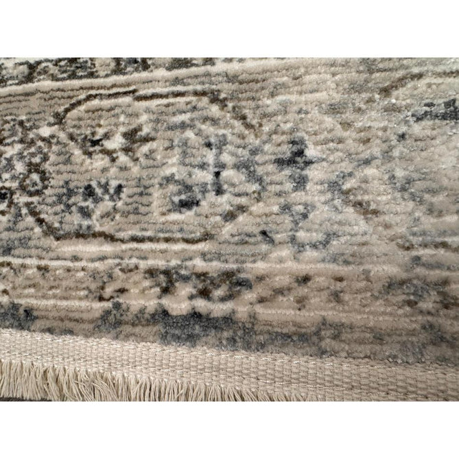 Athena 18739 Traditional Vintage Distressed Shimmer Medallion Border Soft-Touch Low Profile Short Pile Grey/Blue/Ivory/Taupe Rug-Think Rugs-Rug Love - The Most Loved Rug Store