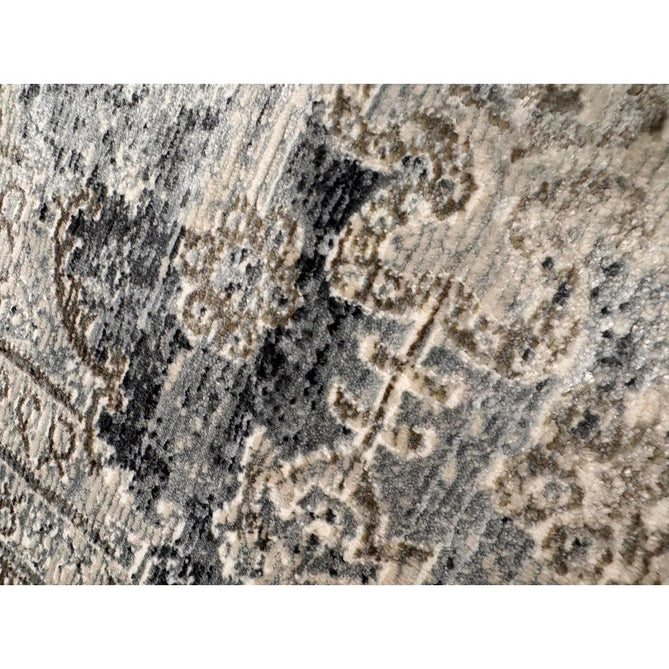 Athena 18739 Traditional Vintage Distressed Shimmer Medallion Border Soft-Touch Low Profile Short Pile Grey/Blue/Ivory/Taupe Rug-Think Rugs-Rug Love - The Most Loved Rug Store