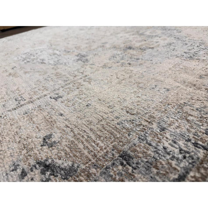 Athena 18739 Traditional Vintage Distressed Shimmer Medallion Border Soft-Touch Low Profile Short Pile Grey/Blue/Ivory/Taupe Rug-Think Rugs-Rug Love - The Most Loved Rug Store