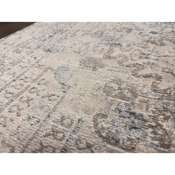 Athena 18739 Traditional Vintage Distressed Shimmer Medallion Border Soft-Touch Low Profile Short Pile Grey/Blue/Ivory/Taupe Rug-Think Rugs-Rug Love - The Most Loved Rug Store