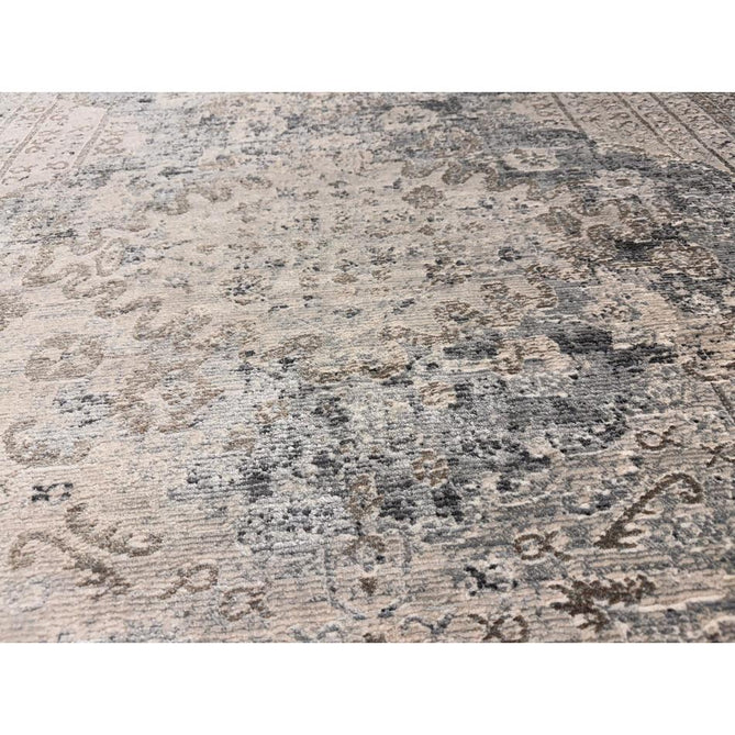 Athena 18739 Traditional Vintage Distressed Shimmer Medallion Border Soft-Touch Low Profile Short Pile Grey/Blue/Ivory/Taupe Rug-Think Rugs-Rug Love - The Most Loved Rug Store