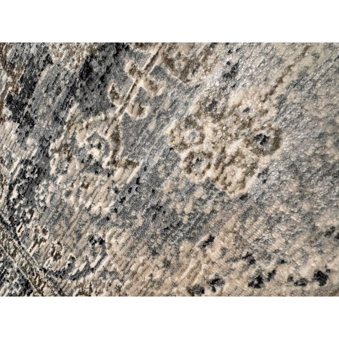 Athena 18739 Traditional Vintage Distressed Shimmer Medallion Border Soft-Touch Low Profile Short Pile Grey/Blue/Ivory/Taupe Rug-Think Rugs-Rug Love - The Most Loved Rug Store