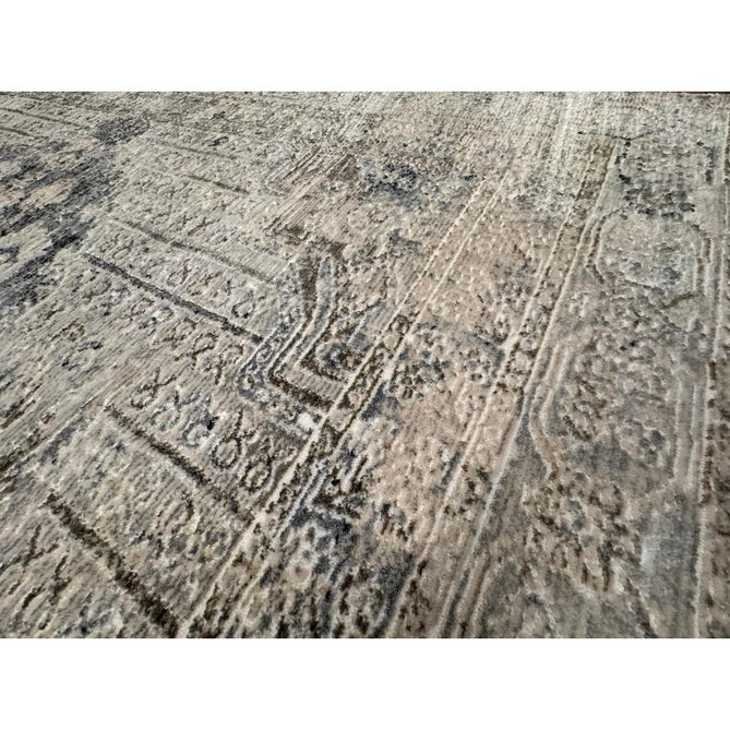 Athena 18739 Traditional Vintage Distressed Shimmer Medallion Border Soft-Touch Low Profile Short Pile Grey/Blue/Ivory/Taupe Rug-Think Rugs-Rug Love - The Most Loved Rug Store
