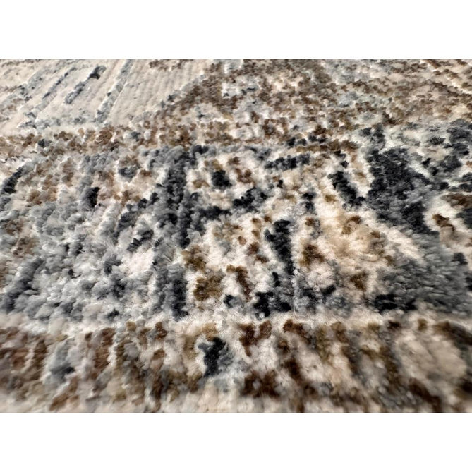 Athena 18739 Traditional Vintage Distressed Shimmer Medallion Border Soft-Touch Low Profile Short Pile Grey/Blue/Ivory/Taupe Rug-Think Rugs-Rug Love - The Most Loved Rug Store