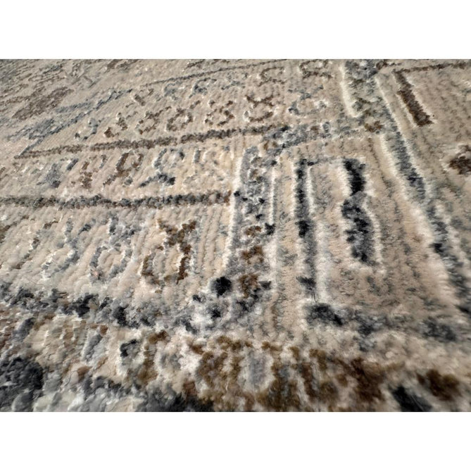 Athena 18739 Traditional Vintage Distressed Shimmer Medallion Border Soft-Touch Low Profile Short Pile Grey/Blue/Ivory/Taupe Rug-Think Rugs-Rug Love - The Most Loved Rug Store