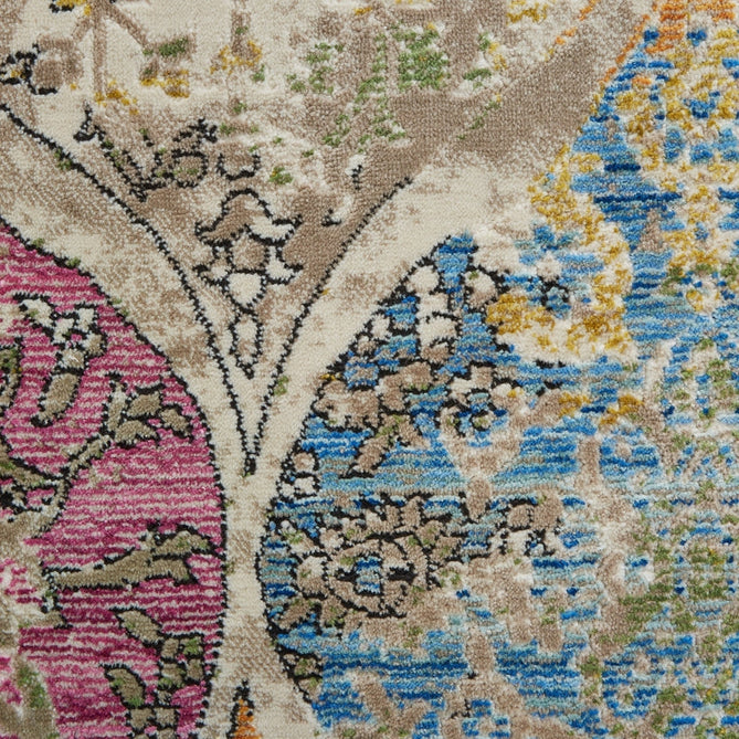 Athena 24021 Traditional Moroccan Tile Vintage Distressed Multicolour/Green/Blue/Pink Rug-Think Rugs-Rug Love - The Most Loved Rug Store