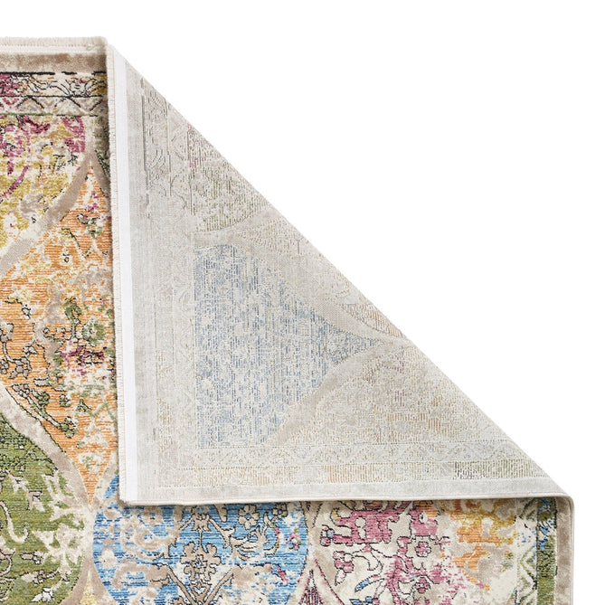 Athena 24021 Traditional Moroccan Tile Vintage Distressed Multicolour/Green/Blue/Pink Rug-Think Rugs-Rug Love - The Most Loved Rug Store