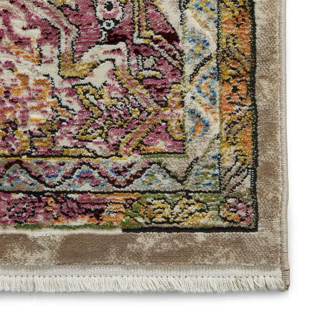 Athena 24021 Traditional Moroccan Tile Vintage Distressed Multicolour/Green/Blue/Pink Rug-Think Rugs-Rug Love - The Most Loved Rug Store