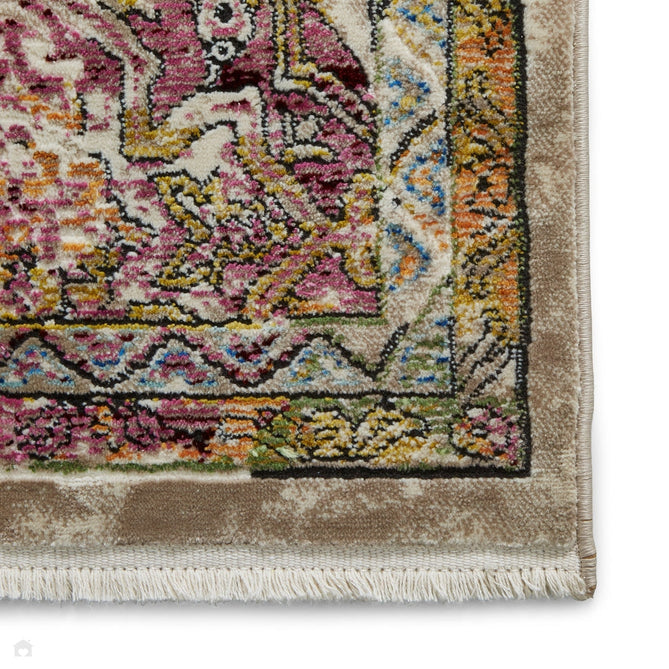 Athena 24021 Traditional Moroccan Tile Vintage Distressed Multicolour/Green/Blue/Pink Rug-Think Rugs-Rug Love - The Most Loved Rug Store