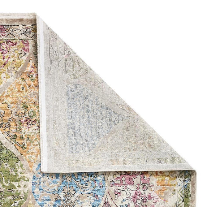 Athena 24021 Traditional Moroccan Tile Vintage Distressed Multicolour/Green/Blue/Pink Rug-Think Rugs-Rug Love - The Most Loved Rug Store