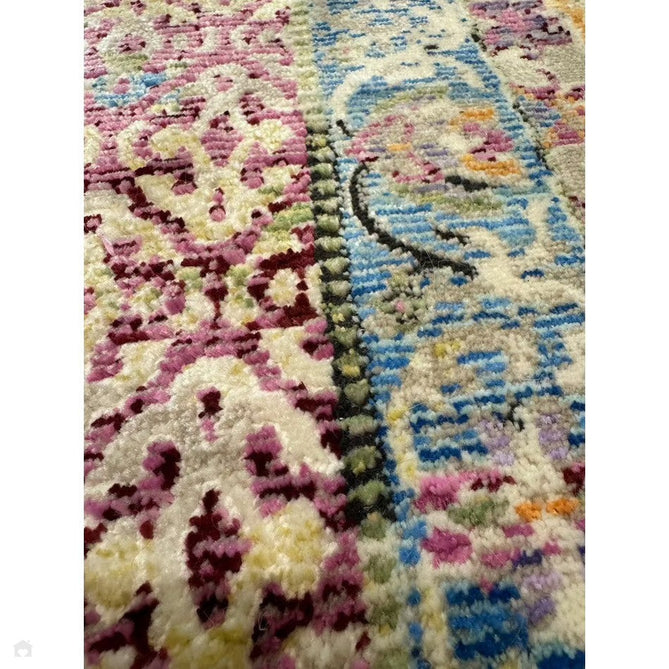 Athena 24023 Traditional Moroccan Medallion Border Vintage Distressed Multicolour/Pink/Blue/Beige Rug-Think Rugs-Rug Love - The Most Loved Rug Store