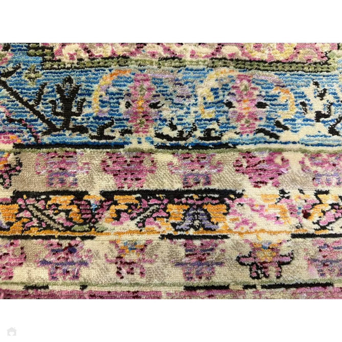 Athena 24023 Traditional Moroccan Medallion Border Vintage Distressed Multicolour/Pink/Blue/Beige Rug-Think Rugs-Rug Love - The Most Loved Rug Store
