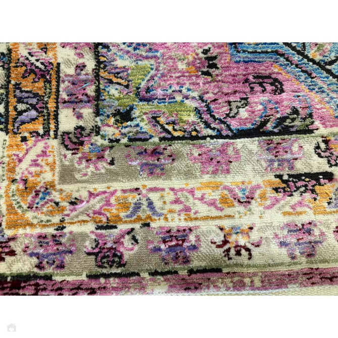 Athena 24023 Traditional Moroccan Medallion Border Vintage Distressed Multicolour/Pink/Blue/Beige Rug-Think Rugs-Rug Love - The Most Loved Rug Store