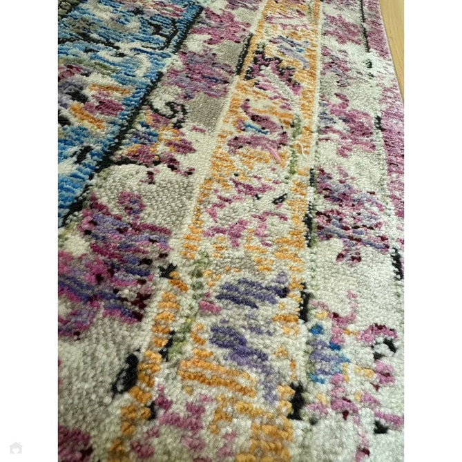 Athena 24023 Traditional Moroccan Medallion Border Vintage Distressed Multicolour/Pink/Blue/Beige Rug-Think Rugs-Rug Love - The Most Loved Rug Store